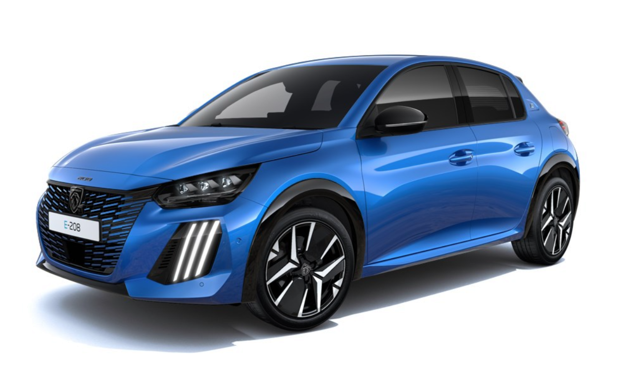 Peugeot e-208 bleue